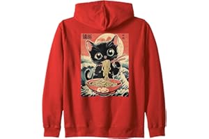 RAMEN CAT ANIME GIFTS FOR KIDS WOMEN GIRLS & BOYS Chat Ramen Mangeant pour Enfants, Femmes, Filles, Kawaii Japonais Sweat à Capuche