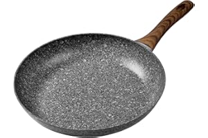 Rainberg 24cm Frying Pan, Granite Frying Pan Nonstick Coating, Anti-Scratch Pans, Non-Stick Frying Pans, Induction Compatible (24cm)
