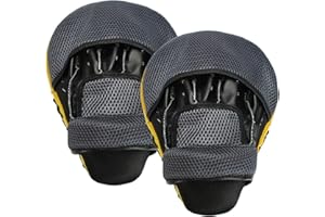 XNATURE Boxing Pads, Focus Mitts with Gift Box, Boxing Focus Pads Great Punch Mitts for MMA, Muay Thai, Kickboxing, Martial Arts, Karate Training (Golden)