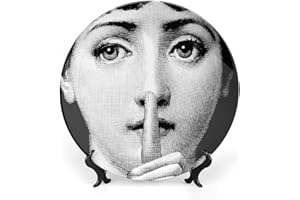 Fgjkt Piatto Lina Cavalieri, Piatto Decorativo da Parete, Decorazione da Appendere alla Parete con Piastra Facciale Misteriosa, Staffa Inclusa E Gancio A Molla Speciale,style-18,8inch