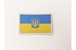 PANDIUI23 Patch ricamate Bandiera Ucraina con colori ufficiali - Stemma Ucraina ricamato - Patch UcrainaMotociclisti ricamati - Patch Ucraina Militari, patch Ucraina (Ucraina)