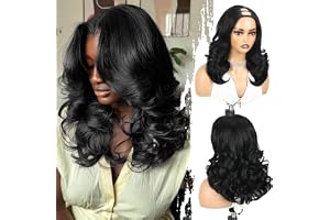 WIGNEE 16 Tum Body Wave U-delad Peruk för Färgade Kvinnor Naturligt