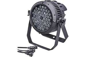 WECAN Focos Par Led IP67 Exterior Impermeable Luces de Discoteca DMX512, 54Led Rgbw LED Par Luces de Escenario, Foco Led Teatro Sin Ruido Uso para Días de lluvia Césped Piscinas Bar Fiesta Boda Aire Libre