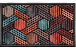 REDS Zerbinando - zerbino Magic cm. 45x75 Fondo in Gomma Antiscivolo, Superficie stampata, Bordo antinciampo. Effetto Tridimensonale - ESAGONI