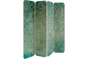 HEALANCY BIOMEDICAL HEALANCY Paravento Divisorio - Divisore a 4 pannelli Stampa su 2 lati - QUALITÀ PREMIUM 100% Legno - Separe Divisoria Interno - Pannello Divisorio per Casa - Room Divider - Parete Decorativa Moderno