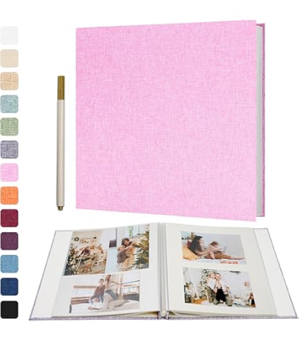 Lanpn Fotoalbum A4 50 Bilder, Klein Leinen Einstecken Einsteckalbum für