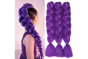 Colorful panda Hårförlängningar lila 3 delar Jumbo fläta extensions syntetiskt hår 24 tum 100 g Kanekalon hårflätning förläng