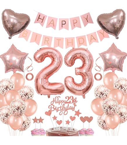 Set Completo 23° Compleanno - Fascia, Tiara Con Strass, Spilla E Topper Torta In Oro Rosa Per Ragazze - Foto 5