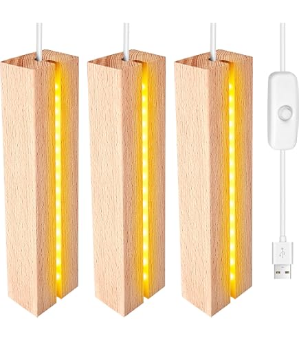 Base LED Per Tavolo In Legno Munloo - Con USB, 7 Colori Regolabili, Per Lastre Acriliche E Vetro
