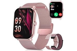 DACHMA Ladies Smart Watches Women Pink - Smart watches for women smart watch with call function 1.7" Smartwatch women with voice assistant smart watch call answer and text for android with 3 watch strap