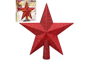 ‎ANECO ANECO Glitzernde Weihnachtsbaumspitze, bruchsicher, Weihnachtsbaumschmuck, Baumspitze für Feiertagsdekoration oder Heimdekoration