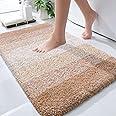 OLANLY Bathroom Rug Mat 30x20, Extra Soft and Absorbent Microfiber Bath Rugs, Non-Slip Plush Shaggy Bath Carpet, Machine Wash Dry, Bath Mats for Bathroom Floor, Tub and Shower, Beige