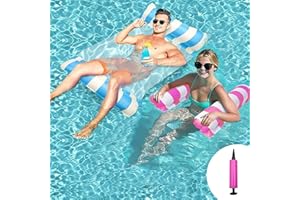 KXYINOS Water Hammock 2 Pack, Inflatable Pool Lounger Float Hammock Air Lightweight Floating Chair Bed Raft Recliner and Portable Swimming Pool Beach Mat for Kids Adults