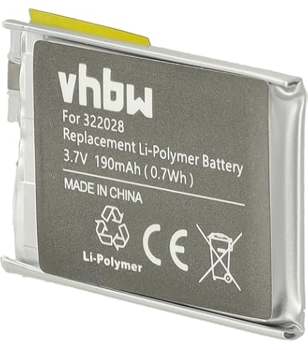 Vhbw Batteria Al Litio 280mAh Per Garmin Forerunner 405, 405CX, 410, 410CX – Sostituisce 361-00034-00