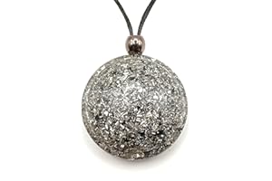 BEREMUN Orgonita colgante MEDALLÓN (6 colores), potente colgante de Orgonite auténtico, collar protector, colgante de Orgón, piedra orgonita, artesanal y auténtica, colgante para mujer y hombre (Plata)