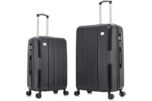 FLYMAX Large Suitcase + Medium Suitcase Set 2pcs Luggage Set Hard Shell Luggage 4 Wheel Lightweight Luggage with 3 Digit Combination Lock Set of 2 Travel Case