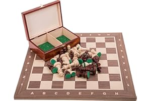 SQUARE GAME Square - Pro Set de Jeu d'échecs no 6 - Acajou - Échiquier + Pièces d'échecs - Staunton 6 (Noyer)