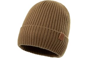 FANCET TOP-EX XL/XXL 100% 100% wełna Merino Beanie dla mężczyzn i kobiet, ciepła czapka zimowa z podszewką polarową, uniseks i elastyczna, idealna do biegania i golfa, miękka czapka z dzianiny