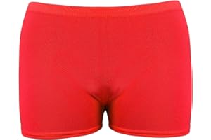 Style Lockers® Girls Kids Neon Microfiber Hot Pants Super Soft Shorts Dance Gym Party Stretch Stylish Yoga Knickers Short Pant 5-12 Years