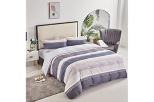 DALINA TEXTIL S.L Dalina Funda Nórdica para Cama 135, Juego de 4 Piezas Estampada - Incluye Funda de Edredón 210x220cm, Bajera Ajustable 135x190cm y 2 Fundas de Almohada 45x70cm - Microfibra Suave y Transpirable