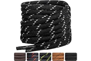 SUBAUM 2 PAIRES Boot Laces Heavy Duty,Strong Round Shoelaces for Work Boots,Walking Boot,Hiking Boots,Thick Replacement Shoe Strings
