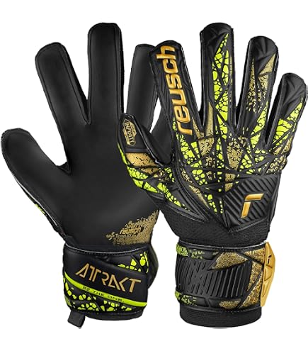 Guanti Da Portiere Reusch Attrakt Freegel Gold Junior - Per Bambini, Presa Eccellente, Protezione Dita