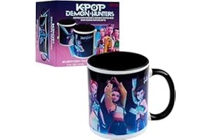 KPop Demon Hunters Huntrix Offiziell Tasse 315 ml Teens Erwachsene, Schwarze Innenseite Keramiktasse mit Glanzfinish, Rumi Mira Zoey Merch, Anime Geschenkidee (Mehrfarbig Huntrix)