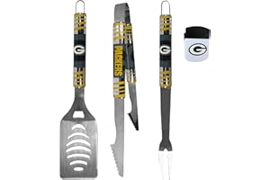 Siskiyou Sports NFL Green Bay Packers Unisex 3 pc BBQ Set and Chip Clip, Team Colors, One Size