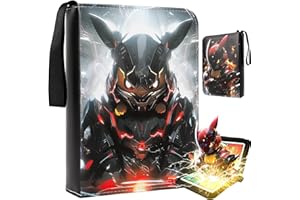 m zimoon Sammelalbum für Pokemon Karten, 50 Seiten 400 Karten Sammelkarten Album mit Cartoon-Muster für Pokemon Hefter, Tragbar Wasserdicht PU Karten Album Sammelheft Ordner das Geschenk für Kinder