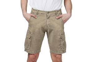 RE&X JEANS COUTURE Pantaloncini Uomo Confortevole Traspirante. STOFFE Cotone Cargo Bermuda Uomo