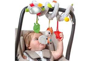 BenBat Spiral Plush toy, Baby’s Fun Accessory for Car Seat & Pram Etc, Hanging Rattling Toys, Developmental Toys for Babies, Keeps Your Baby Happy