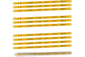 Hanpex 300mm Hacksaw Replacement Blade Sets (10 Pack) High Speed 3Pc. 18TPI / 3Pc. 24TPI / 4Pc. 32TPI- 12" Length Hack Saw Blade - Bi-Metal HSS Cutting Blades