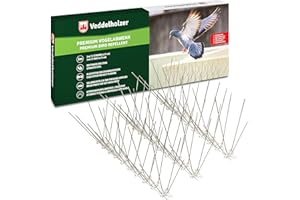 Veddelholzer Premium Universal 3 Meter Edelstahl Vogelabwehr Taubenabwehr Balkon-Taubenschutz Vogelabwehr Spikes mit Sollbruchstellen & Klicksystem Taubenspikes Vogelschutz für Fenster, Dachrinne uvm.