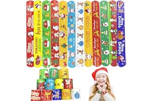 ZADEICK Bracciali Bambini 24/25/30/36 Pezzi Braccialetti Slap Gadget Compleanno a Scatto Regalini Fine Regalo Per Feste Dinosauri/Unicorno/Sirene/Natale/Nave Pirata