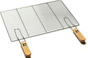 Edelstahl-Grillrost mit abnehmbaren Handgriffen 54 x 34 cm von Ihrem Grillrostprofi