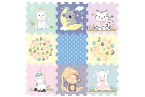 Sunta - Sweetie Animals Puzzle Mat 9pcs | Baby Learning Mat, Child Floor Mat, Light-weight, Waterproof, Non-toxic, EVA Foam, Baby Crawling Mat, Non-Toxic Bedroom Mat, Made in Malaysia