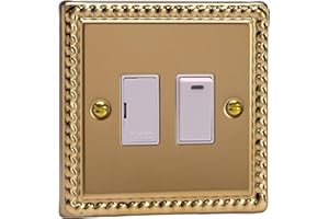 Varilight - 1G 13A Switched Fused Spur with Neon Georgian Brass - XG6NW