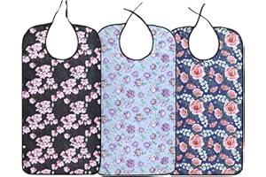 CACTIYE Bavoirs imperméables en tissu éponge pour adultes, personnes âgées et handicapées