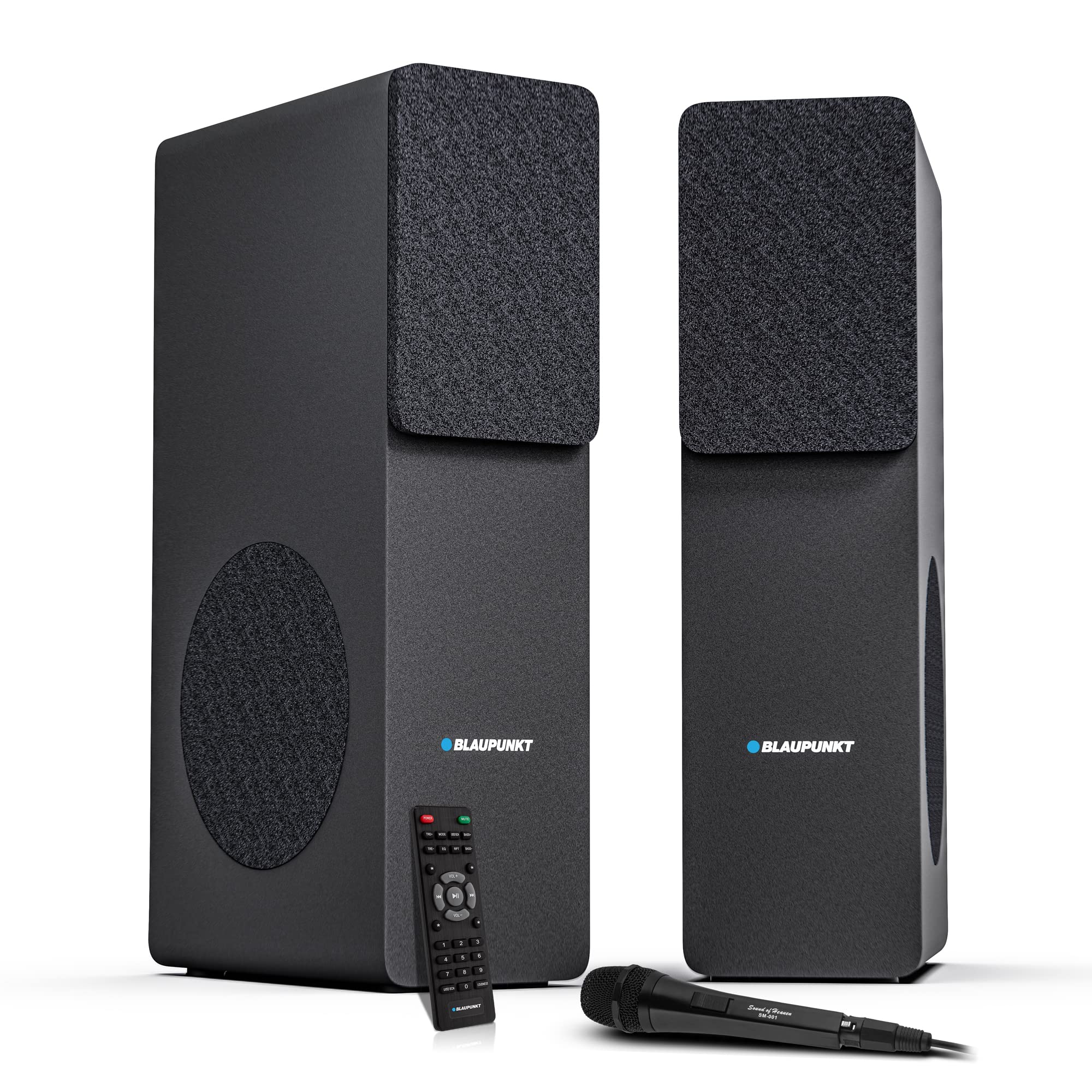 Blaupunkt Newly Launched TS120 Bluetooth Tower Speaker 100Watts with Touch Control Panel I HDMI ARC, Optical, USB, AUX, FM I Karaoke Ready with Remote Control (Black)
