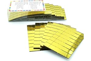 Armena 2601015g Glasmosaik Gold Spiegelglasmosaik für Kunst und Kraft selbstklebendes Mosaik10x10mm Stärke 1.5mm 18 Matt insgesamt 720 Stück, 10 x 10 mm