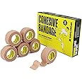 6 Rolls SPORTTAPE Cohesive Finger Tape - 2.5cm x 4.5m | Compression Bandage - Beige | Self-Adhesive Wrap | Thumb Tape, Toe Tape, Goalkeeper Finger Tape | First Aid Tape & Medical Tape