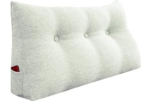 VERCART Back Cushion, Long Wedge Cushion, Lumbar Cushion, Seat Cushion for Beds, Sofas, Couches, Padded Headboard, Reading Pillow, Large Cushion, Neck Support Cushion, Removable Linen Cover, 100 cm,