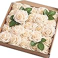 JaosWish 50PCS Artificial Roses Real Touch Fake Foam Roses Artificial Flowers for DIY Bouquet Wedding Party Home Decoration