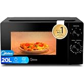 Midea Microwave 20 Litres and 700 W Power | Microwave | Black Desktop Microwave Oven with Rotating Plate, Defrost Function, 5