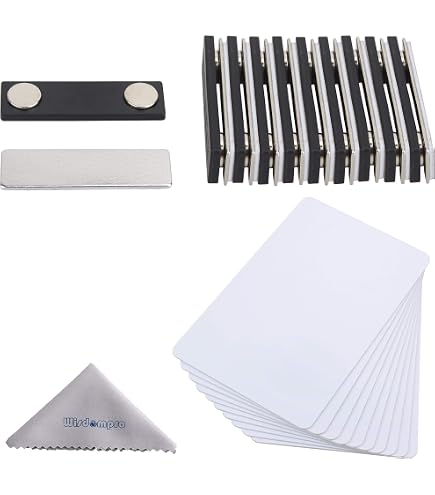 10 Pack Durable Click Fold Name Badges - 40x75mm With Magnetic Backing, Anti-Twist, Polypropylene, Transparent
