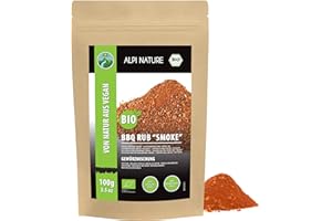 Alpi Nature BBQ Rub Orgánico con Sabor Ahumado 100g, Mezcla de Especias para Barbacoa, Adobo Ahumado para Carne