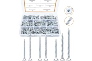 VIGRUE 480 Stück Spanplattenschrauben mit Senkkopf und Torx-Antrieb M4 M4.5 M5, Holzbauschraube/Universalschrauben/Torx Schrauben aus Kohlenstoffstahl, Vollgewinde, Holzschraube mit Aufbewahrungsbox