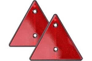 BLUESEABUY 2 Piezas Triangulos Remolque 15 x 13.4cm Reflector de Triángulo Rojo para Remolque Reflectores Traseros Rojos Triángulo para Moto Coche Tractor