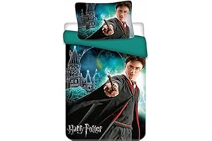 EWBOB Aptex Parure di lenzuola in cotone Harry Potter Magia, 140 x 200 cm + 70 x 90 cm