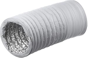 LIRAST Ø 200mm / 3m PVC Aluminium Flexible Ducting - White Ventilation Duct Hose for Tumble Dryer, Cooker Hood, Extractor Fan, Air Conditioner